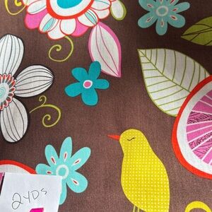 Michael Miller Fabric “Tweet Birdie Tweet” Bird & Floral Cotton Fabric- 2 yards